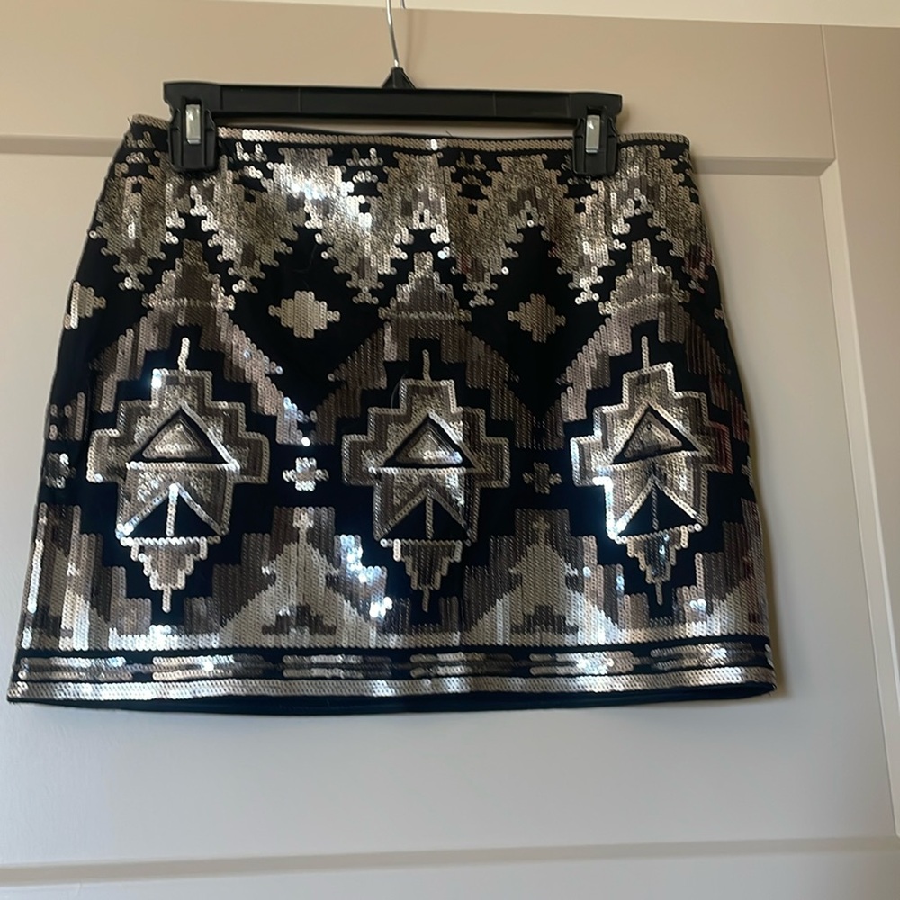 Express Gold Sequin Skirt
